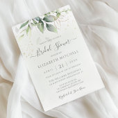 Eukalyptus Greenery Gold Blätter Brautparty Einladung