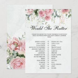 Eukalyptus Greenery Gold Blätter Brautparty-Spiel Einladung