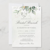 Eukalyptus Greenery Gold Blätter Bridal Brunch Einladung (Vorderseite)