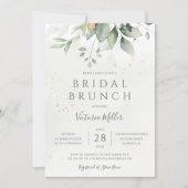 Eukalyptus Greenery Gold Blätter Bridal Brunch Einladung (Vorderseite)