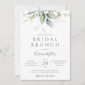 Eukalyptus Greenery Gold Blätter Bridal Brunch Einladung (Vorderseite)