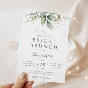 Eukalyptus Greenery Gold Blätter Bridal Brunch Einladung