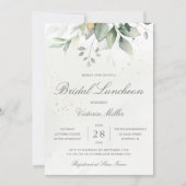 Eukalyptus Greenery Gold Blätter Bridal Luncheon Einladung (Vorderseite)