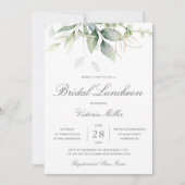 Eukalyptus Greenery Gold Blätter Bridal Luncheon Einladung (Vorderseite)