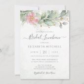 Eukalyptus Greenery Gold Blätter Bridal Luncheon Einladung (Vorderseite)