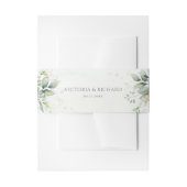 Eukalyptus Greenery Gold Blätter Elegante Hochzeit Einladungsbanderole (Vorderseite Beispiel)