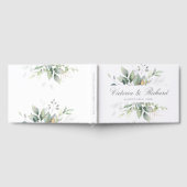 Eukalyptus Greenery Gold Blätter Elegante Hochzeit Gästebuch (Voll)
