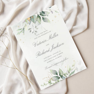 Eukalyptus Greenery Gold Blätter Elegante Hochzeit Save The Date