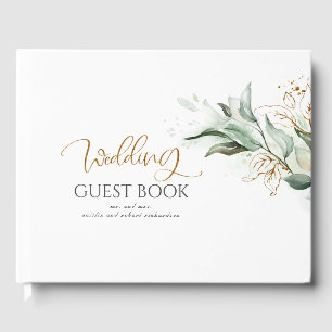 Eukalyptus Greenery Gold Blätter Wedding Gästebuch