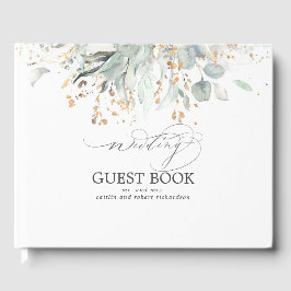 Eukalyptus Greenery Gold Blätter Wedding Gästebuch