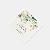 Eukalyptus Greenery & Gold Chic Wedding Serviette (Ecke)