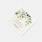 Eukalyptus Greenery & Gold Chic Wedding Serviette (Ecke)