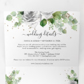 Eukalyptus Greenery & Gold Classic Wedding Tri-Fol Dreifach Gefaltete Einladung (Innen Erste Seite)