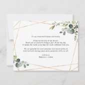 Eukalyptus Greenery Gold Dankeschön Karte (Rückseite)