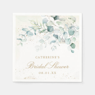 Eukalyptus Greenery Gold Elegantes Brautparty Serviette