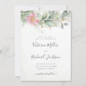 Eukalyptus Greenery Gold Floral Elegante Hochzeit Save The Date (Vorderseite)