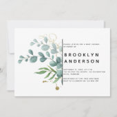 Eukalyptus Greenery Gold Foil Baby Shower Einladung (Vorderseite)