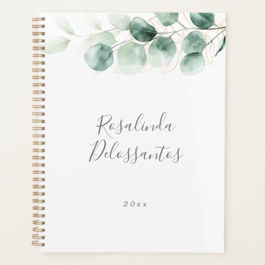 Eukalyptus Greenery Gold Foliage Planer (Vorderseite)