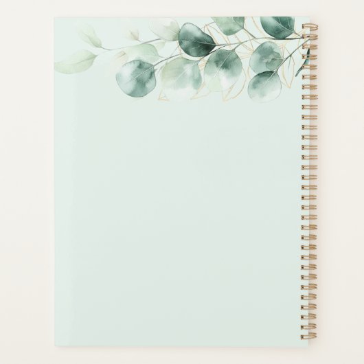 Eukalyptus Greenery Gold Foliage Planer (Rückseite)