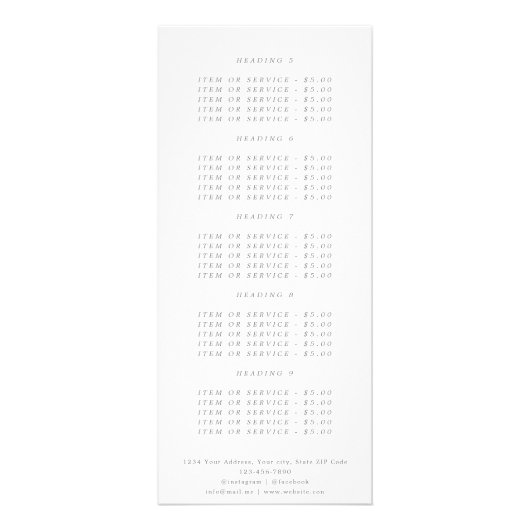 Eukalyptus Greenery Gold Foliage Werbekarte (Hinten)