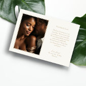 Eukalyptus Greenery & Gold Foto Hochzeit Dankeskarte