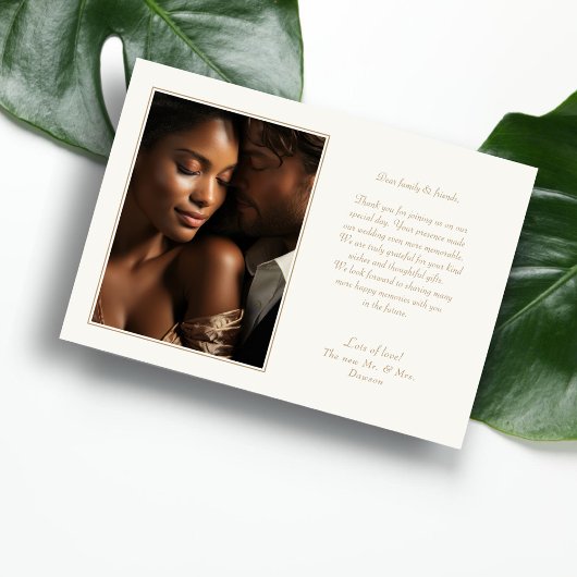 Eukalyptus Greenery & Gold Foto Hochzeit Dankeskarte