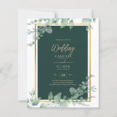 Eukalyptus Greenery Gold FOTO WEDDING INVITE (Vorderseite)