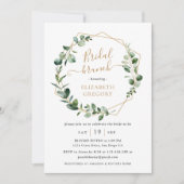Eukalyptus Greenery Gold Geometric Bridal Brunch Einladung (Vorderseite)