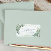 Eukalyptus Greenery Gold Geometric Wedding Address Adressaufkleber