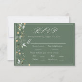 Eukalyptus Greenery Gold Green Wedding RSVP Karte (Vorderseite)