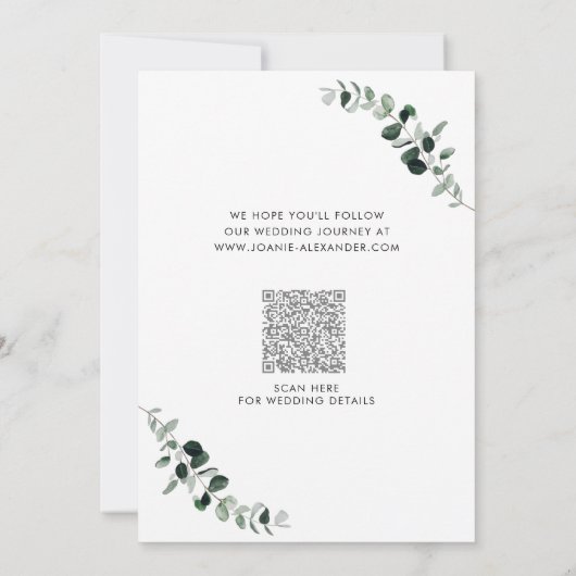 Eukalyptus Greenery Gold Metallic Save the Date (Rückseite)