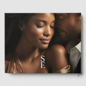 Eukalyptus Greenery & Gold Monogram Wedding Foto Gästebuch (Rückseite)