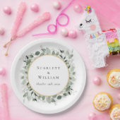 Eukalyptus Greenery Gold Sage Green Wedding Pappteller (Party)