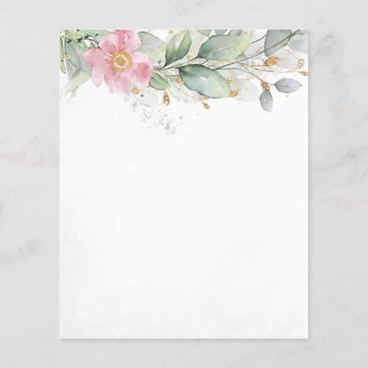 Eukalyptus Greenery Gold Save the Date (Rückseite)