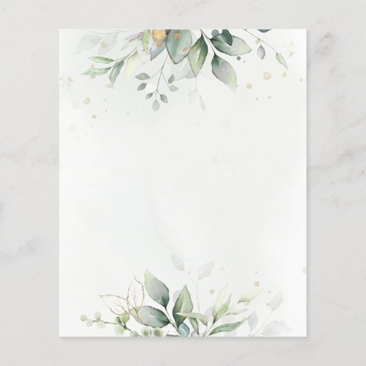 Eukalyptus Greenery Gold Save the Date (Rückseite)