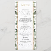 Eukalyptus Greenery Gold Simple Sage Green Wedding Menükarte (Vorderseite)