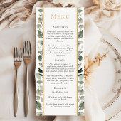 Eukalyptus Greenery Gold Simple Sage Green Wedding Menükarte