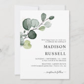 Eukalyptus Greenery Gold Spritzer Wedding Einladung (Vorderseite)