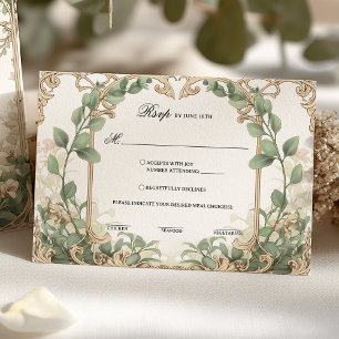 Eukalyptus Greenery Gold UAwg mit Speisen RSVP Karte