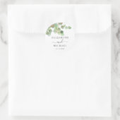 Eukalyptus Greenery Gold Watercolor Wedding Runder Aufkleber (Tasche)