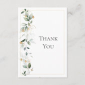 Eukalyptus Greenery Gold Wedding Dankeskarte (Vorderseite)