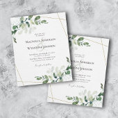 Eukalyptus Greenery Gold Wedding Einladung
