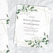 Eukalyptus Greenery Gold Wedding Einladung