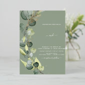 Eukalyptus Greenery Gold Wedding Foil Einladung (Stehend vorne)