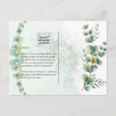 Eukalyptus Greenery Gold WEDDING QR CODE Moderne Postkarte (Rückseite)
