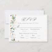 Eukalyptus Greenery Gold Wedding RSVP Karte (Vorderseite)