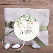 Eukalyptus Greenery & Gold Wedding Runder Aufkleber