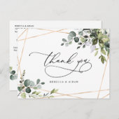 Eukalyptus Greenery Gold Wedding Vielen Dank Postkarte (Vorne/Hinten)