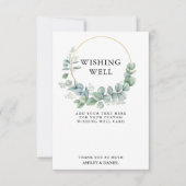 Eukalyptus Greenery Gold Wedding Wishing Well Card Einladung (Vorderseite)