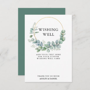 Eukalyptus Greenery Gold Wedding Wishing Well Card Einladung